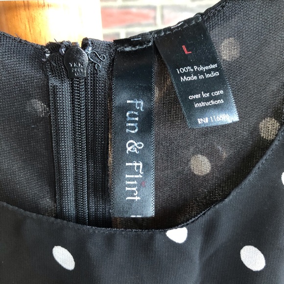 Polka Dot Fit & Flare Dress Size Large Fun & Flirt Lined - Picture 5 of 5